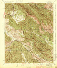 Priest Valley California Historical topographic map, 1:62500 scale, 15 X 15 Minute, Year 1944