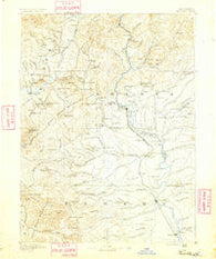 Red Bluff California Historical topographic map, 1:250000 scale, 1 X 1 Degree, Year 1890