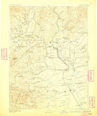 Red Bluff California Historical topographic map, 1:250000 scale, 1 X 1 Degree, Year 1894