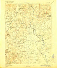 Red Bluff California Historical topographic map, 1:250000 scale, 1 X 1 Degree, Year 1894