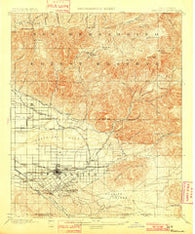 Redlands California Historical topographic map, 1:62500 scale, 15 X 15 Minute, Year 1901