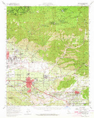 Redlands California Historical topographic map, 1:62500 scale, 15 X 15 Minute, Year 1954