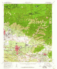 Redlands California Historical topographic map, 1:62500 scale, 15 X 15 Minute, Year 1954