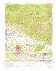 Redlands California Historical topographic map, 1:62500 scale, 15 X 15 Minute, Year 1954