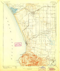 Redondo California Historical topographic map, 1:62500 scale, 15 X 15 Minute, Year 1896