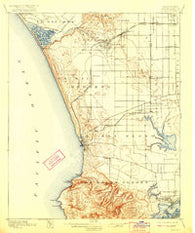 Redondo California Historical topographic map, 1:62500 scale, 15 X 15 Minute, Year 1896