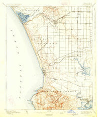 Redondo California Historical topographic map, 1:62500 scale, 15 X 15 Minute, Year 1896