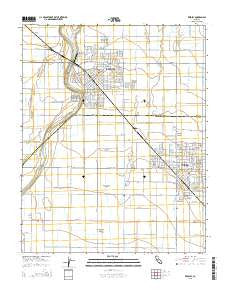 Reedley California Current topographic map, 1:24000 scale, 7.5 X 7.5 Minute, Year 2015