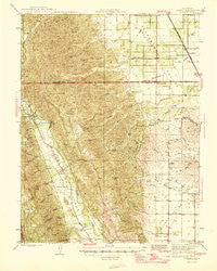 Rumsey California Historical topographic map, 1:62500 scale, 15 X 15 Minute, Year 1945