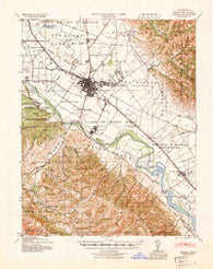 Salinas California Historical topographic map, 1:62500 scale, 15 X 15 Minute, Year 1940