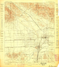 San Bernardino California Historical topographic map, 1:62500 scale, 15 X 15 Minute, Year 1898