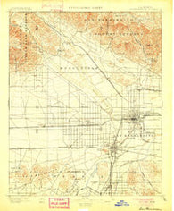 San Bernardino California Historical topographic map, 1:62500 scale, 15 X 15 Minute, Year 1901