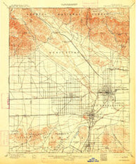 San Bernardino California Historical topographic map, 1:62500 scale, 15 X 15 Minute, Year 1901