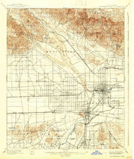 San Bernardino California Historical topographic map, 1:62500 scale, 15 X 15 Minute, Year 1901