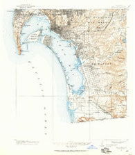San Diego California Historical topographic map, 1:62500 scale, 15 X 15 Minute, Year 1930