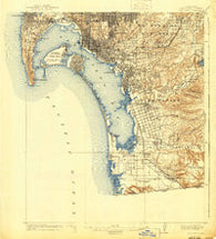 San Diego California Historical topographic map, 1:62500 scale, 15 X 15 Minute, Year 1904