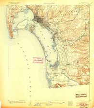 San Diego California Historical topographic map, 1:62500 scale, 15 X 15 Minute, Year 1904