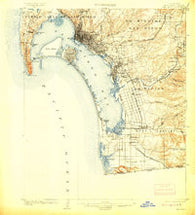 San Diego California Historical topographic map, 1:62500 scale, 15 X 15 Minute, Year 1904