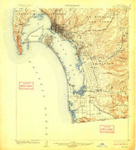 San Diego California Historical topographic map, 1:62500 scale, 15 X 15 Minute, Year 1904