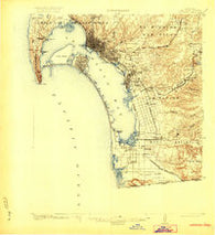 San Diego California Historical topographic map, 1:62500 scale, 15 X 15 Minute, Year 1904
