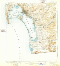 San Diego California Historical topographic map, 1:62500 scale, 15 X 15 Minute, Year 1904