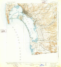 San Diego California Historical topographic map, 1:62500 scale, 15 X 15 Minute, Year 1904