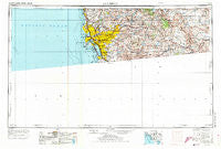 San Diego California Historical topographic map, 1:250000 scale, 1 X 2 Degree, Year 1958