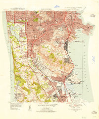 San Francisco South California Historical topographic map, 1:24000 scale, 7.5 X 7.5 Minute, Year 1947