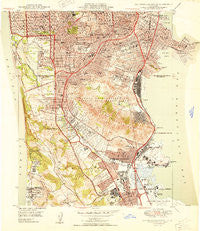 San Francisco South California Historical topographic map, 1:24000 scale, 7.5 X 7.5 Minute, Year 1950
