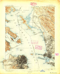 San Francisco California Historical topographic map, 1:62500 scale, 15 X 15 Minute, Year 1895