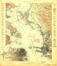 San Francisco California Historical topographic map, 1:62500 scale, 15 X 15 Minute, Year 1899