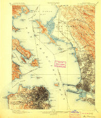 San Francisco California Historical topographic map, 1:62500 scale, 15 X 15 Minute, Year 1899