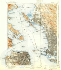 San Francisco California Historical topographic map, 1:62500 scale, 15 X 15 Minute, Year 1915