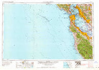 San Francisco California Historical topographic map, 1:250000 scale, 1 X 2 Degree, Year 1964