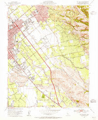 San Jose East California Historical topographic map, 1:24000 scale, 7.5 X 7.5 Minute, Year 1953