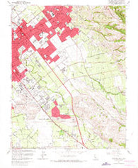 San Jose East California Historical topographic map, 1:24000 scale, 7.5 X 7.5 Minute, Year 1961