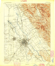San Jose California Historical topographic map, 1:62500 scale, 15 X 15 Minute, Year 1897