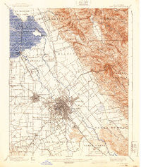 San Jose California Historical topographic map, 1:62500 scale, 15 X 15 Minute, Year 1889