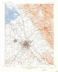 San Jose California Historical topographic map, 1:62500 scale, 15 X 15 Minute, Year 1889