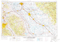 San Jose California Historical topographic map, 1:250000 scale, 1 X 2 Degree, Year 1962