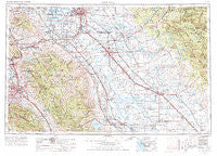 San Jose California Historical topographic map, 1:250000 scale, 1 X 2 Degree, Year 1962