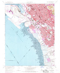 San Leandro California Historical topographic map, 1:24000 scale, 7.5 X 7.5 Minute, Year 1959