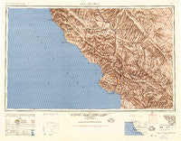 San Luis Obispo California Historical topographic map, 1:250000 scale, 1 X 2 Degree, Year 1957