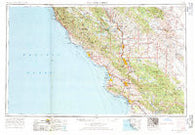 San Luis Obispo California Historical topographic map, 1:250000 scale, 1 X 2 Degree, Year 1956