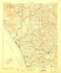 San Luis Rey California Historical topographic map, 1:125000 scale, 30 X 30 Minute, Year 1901