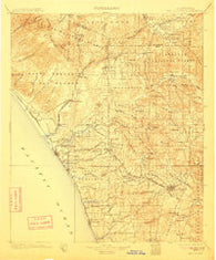 San Luis Rey California Historical topographic map, 1:125000 scale, 30 X 30 Minute, Year 1901