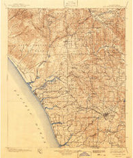 San Luis Rey California Historical topographic map, 1:125000 scale, 30 X 30 Minute, Year 1901