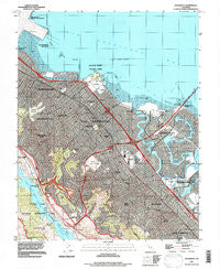 San Mateo California Historical topographic map, 1:24000 scale, 7.5 X 7.5 Minute, Year 1993