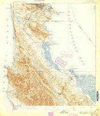 San Mateo California Historical topographic map, 1:62500 scale, 15 X 15 Minute, Year 1896