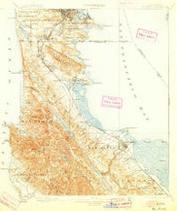San Mateo California Historical topographic map, 1:62500 scale, 15 X 15 Minute, Year 1899